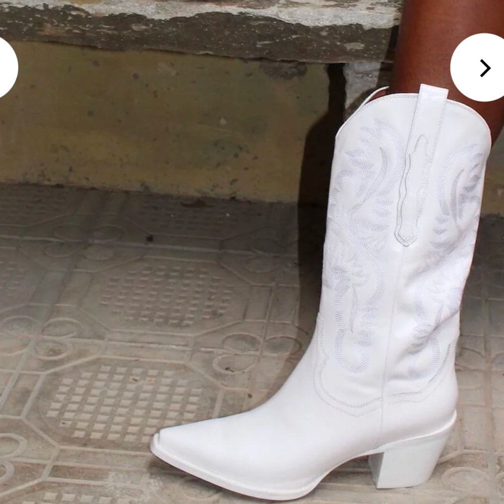White Dagget Western Boot